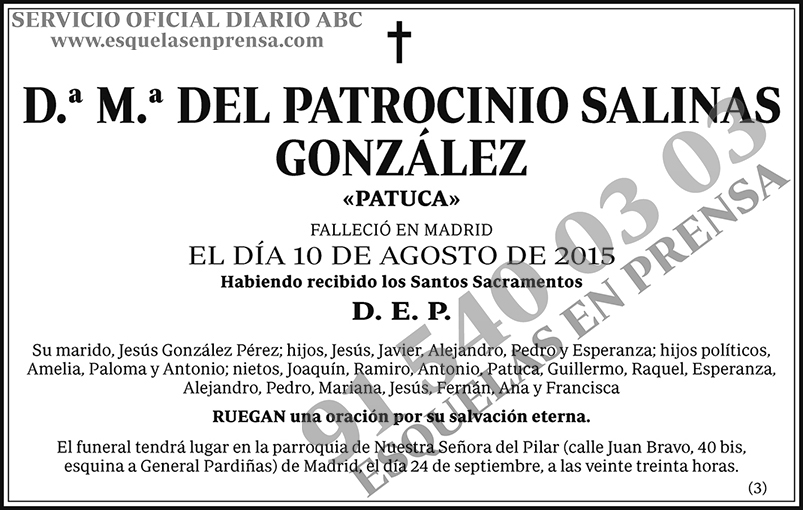 M.ª del Patrocinio Salinas González